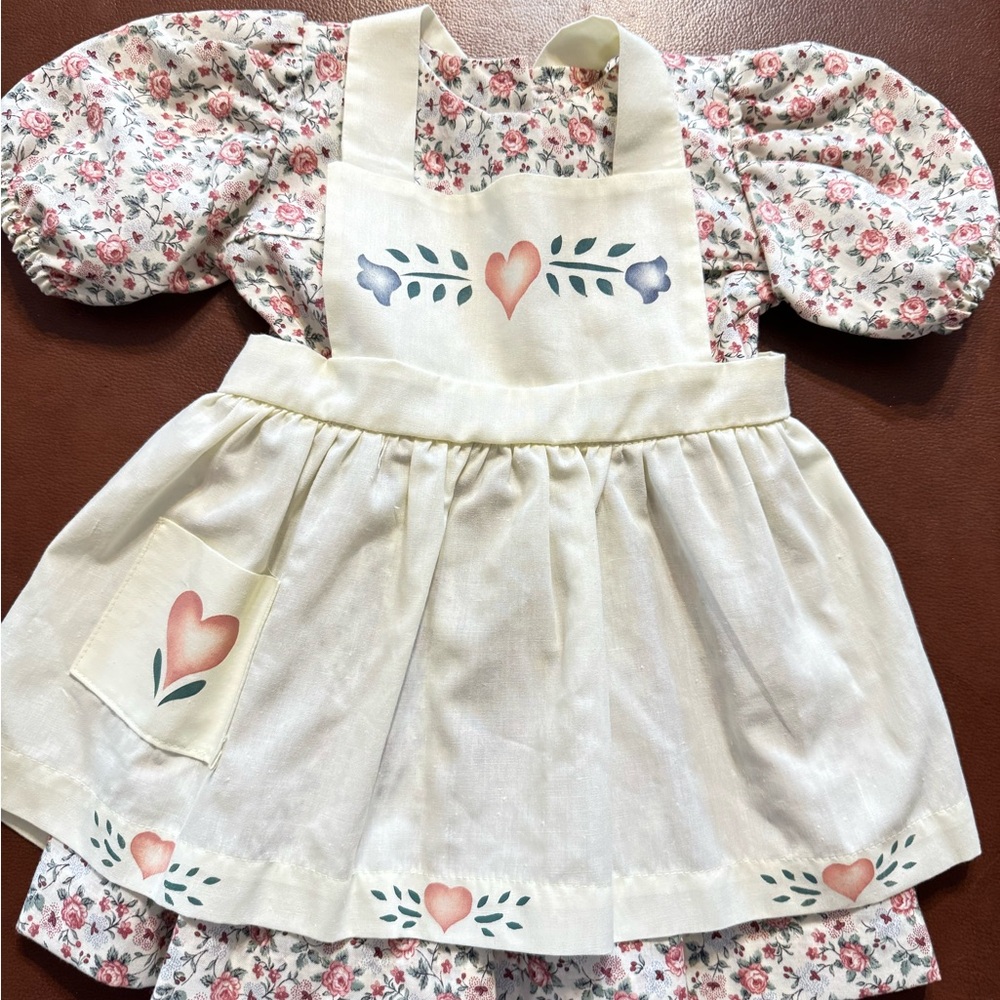 Charming Floral Kids Dress with Cream Apron